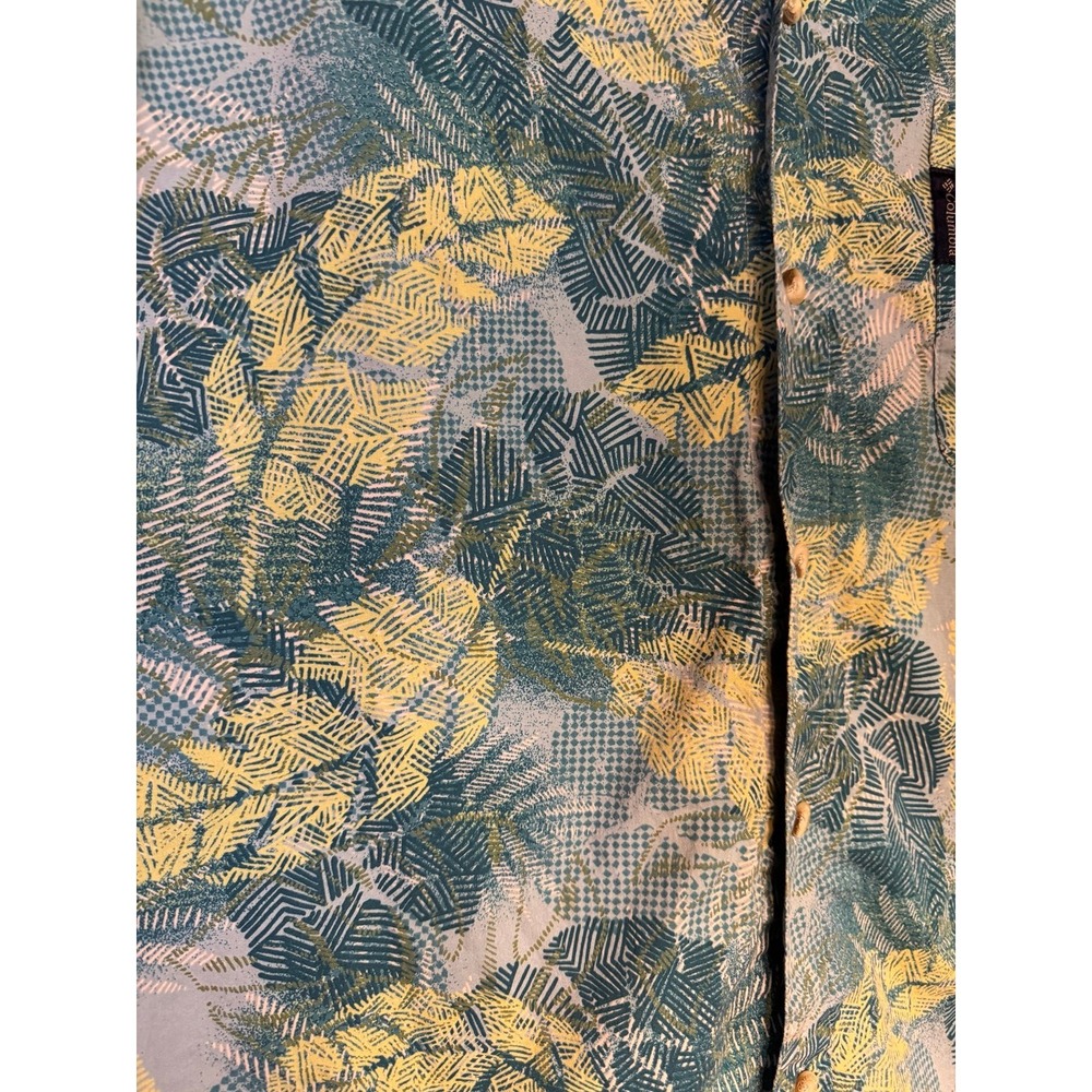 Columbia Blue/Green Leaf Pattern Short Sleeve Size XL - Picture 3 of 7